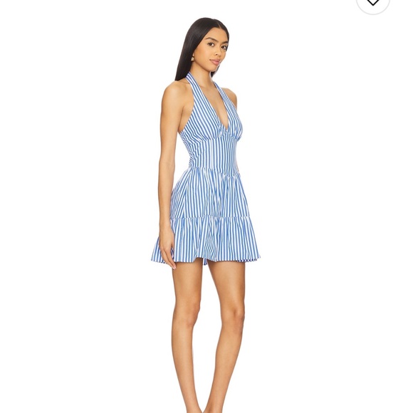 REVOLVE Blue Striped Mini Dress - Picture 2 of 7